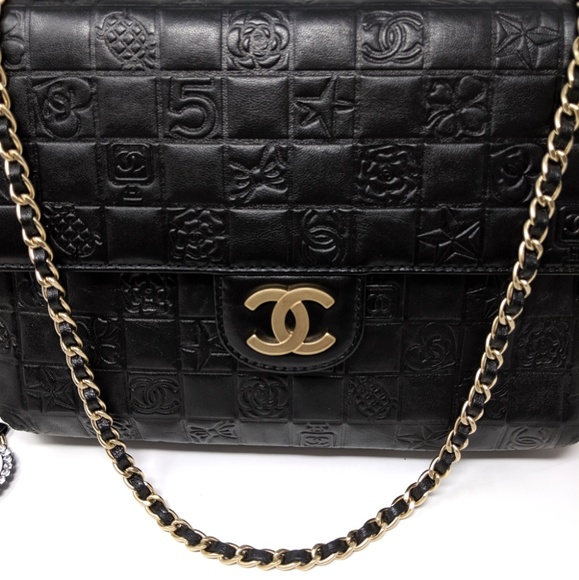 🎉HP🎉CHANEL Black Precious Symbols Double Flap - Picture 4 of 8